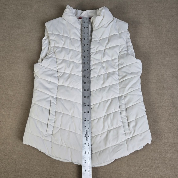 Aeropostale Womens Puffer Vest White Full Zip Quilted Sleeveless Size S/P Y2K - Picture 3 of 6